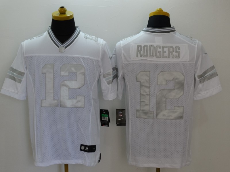 Men's Green Bay Packers Aaron Rodgers #12 White Alternate Jersey